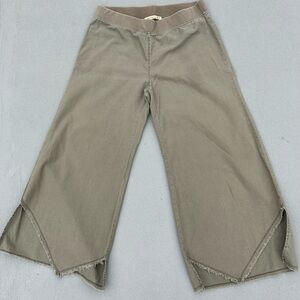 257.WEARABLES Women’s Khaki Linen Blend Wide Leg Pants.